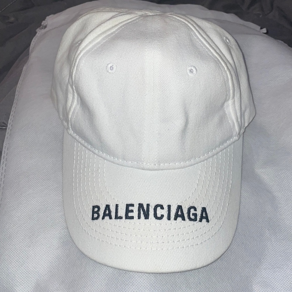White Balenciaga cap